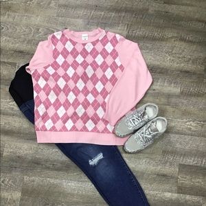 Pink Motherhood Diamond plaid sweater XL
